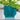 blue ribbed planter pot.