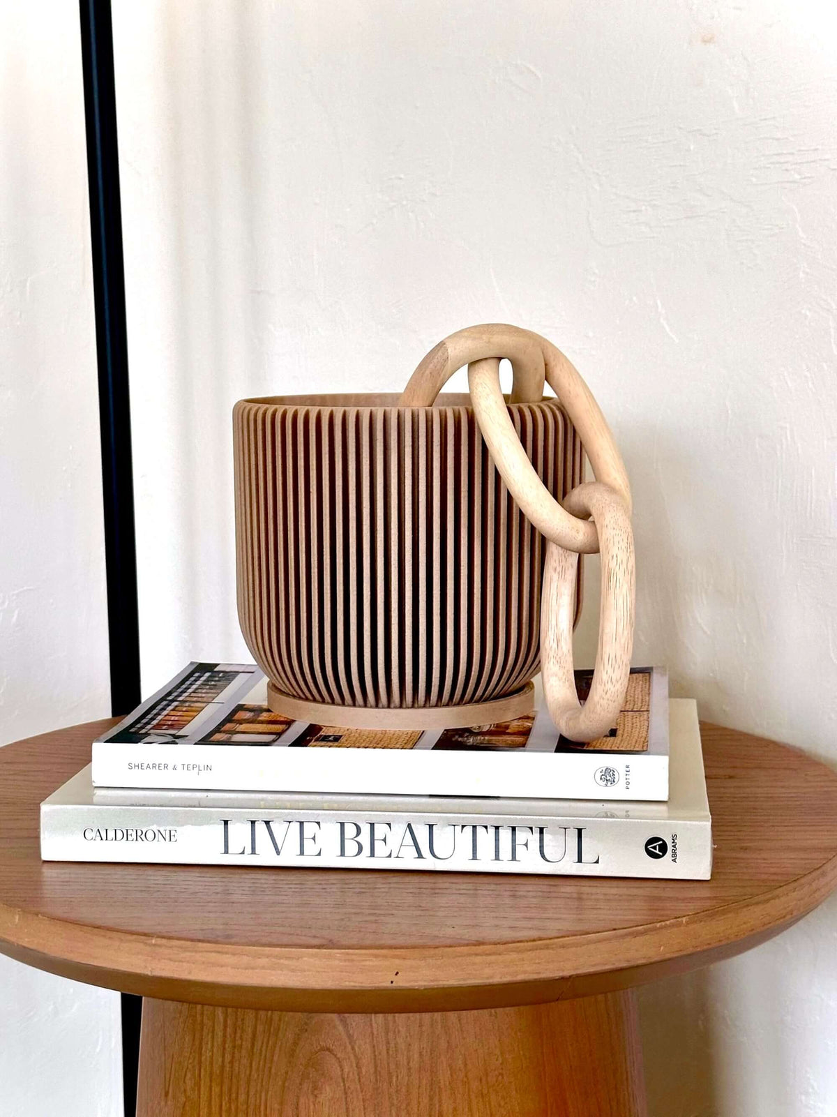 Modern Ribbed Planter - Woodland Pulse